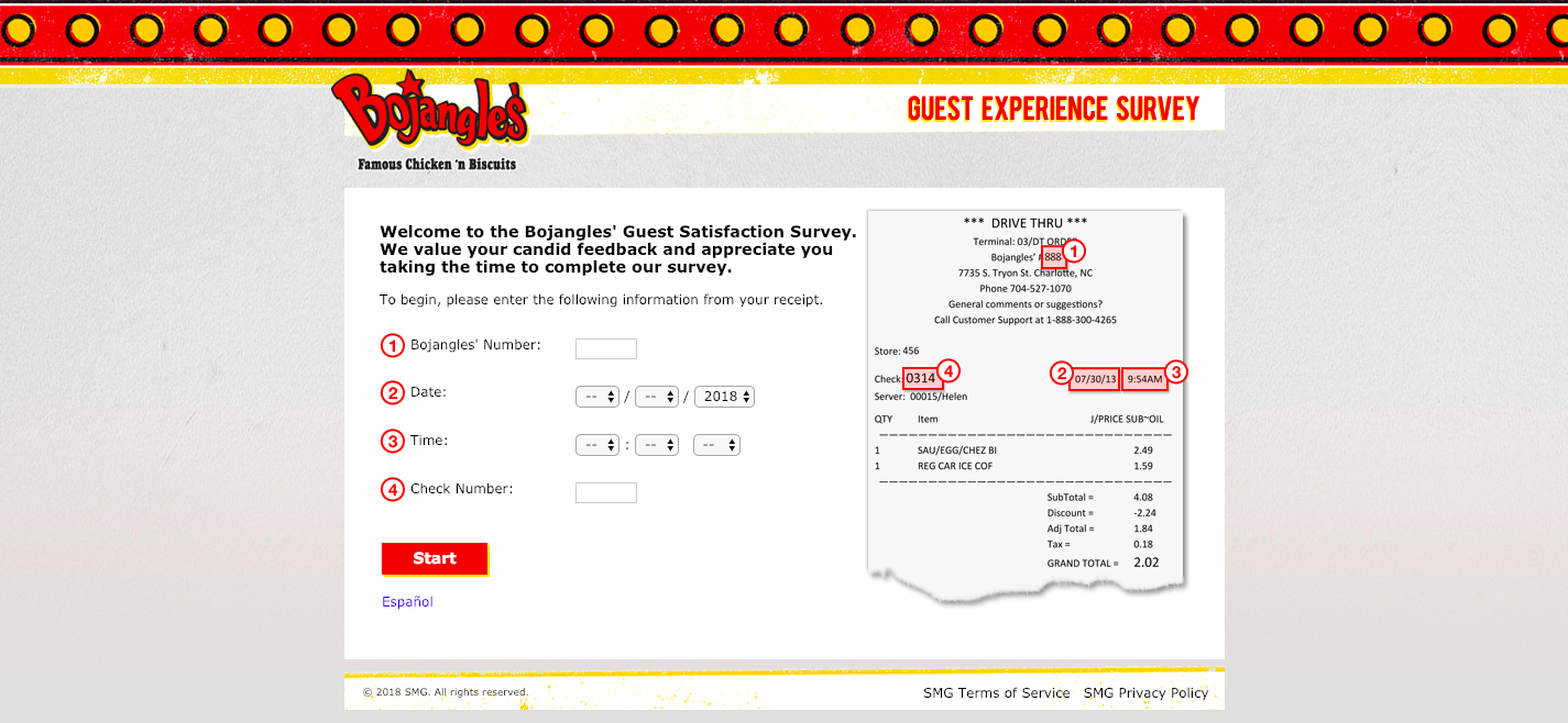 Bojangles Guest Experience Survey