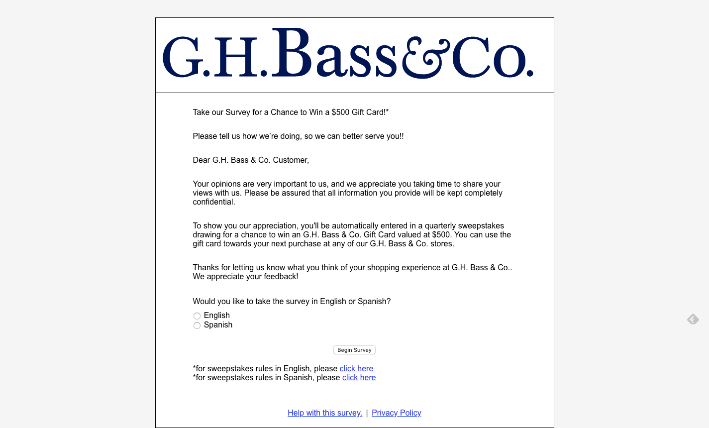 G.H. Bass Survey