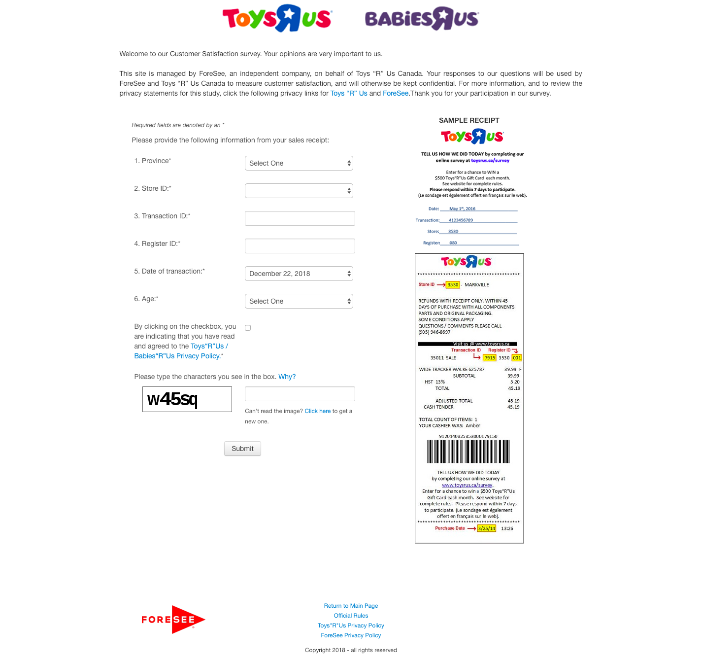 Toys R Us Babies R Us Survey