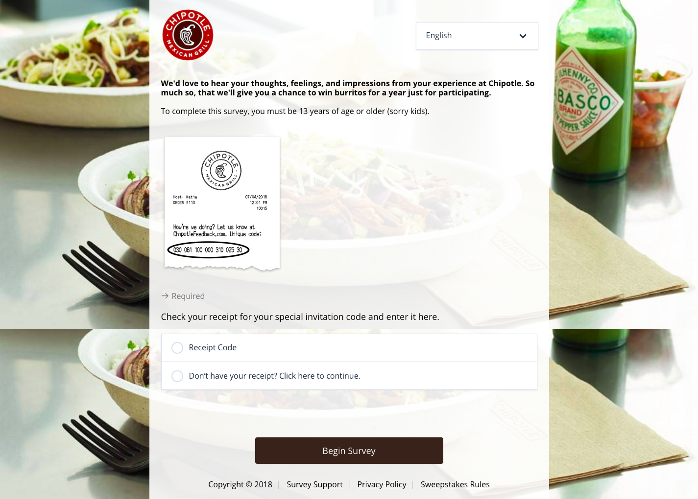 chipotle Survey