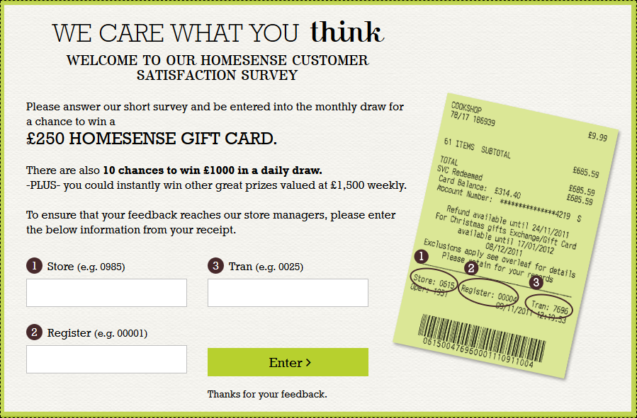 Homesense Survey