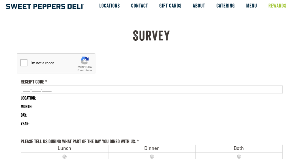 Sweet Peppers Deli Survey