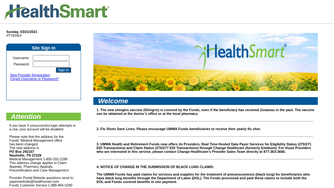 healthsmart provider login