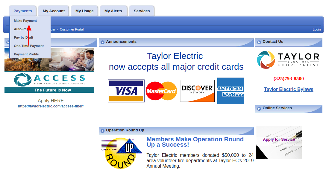 taylor electric bill pay