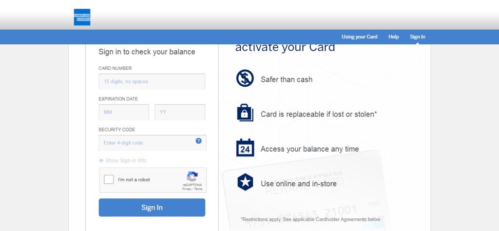 American Express Reward Card Login
