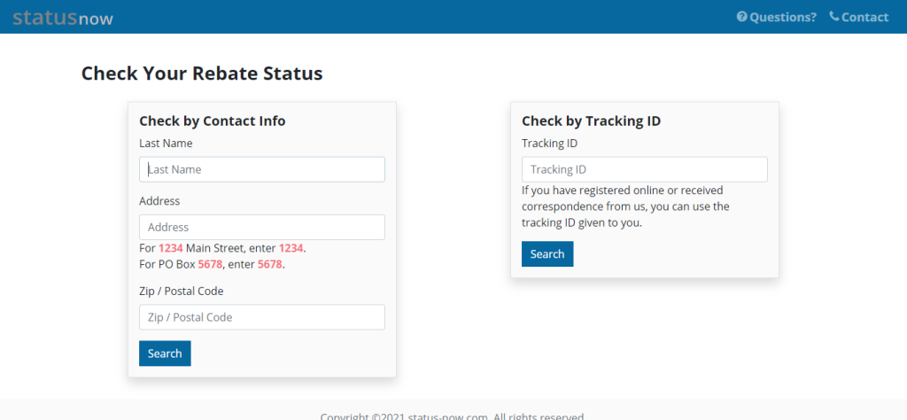 Status Now Rebate Submission