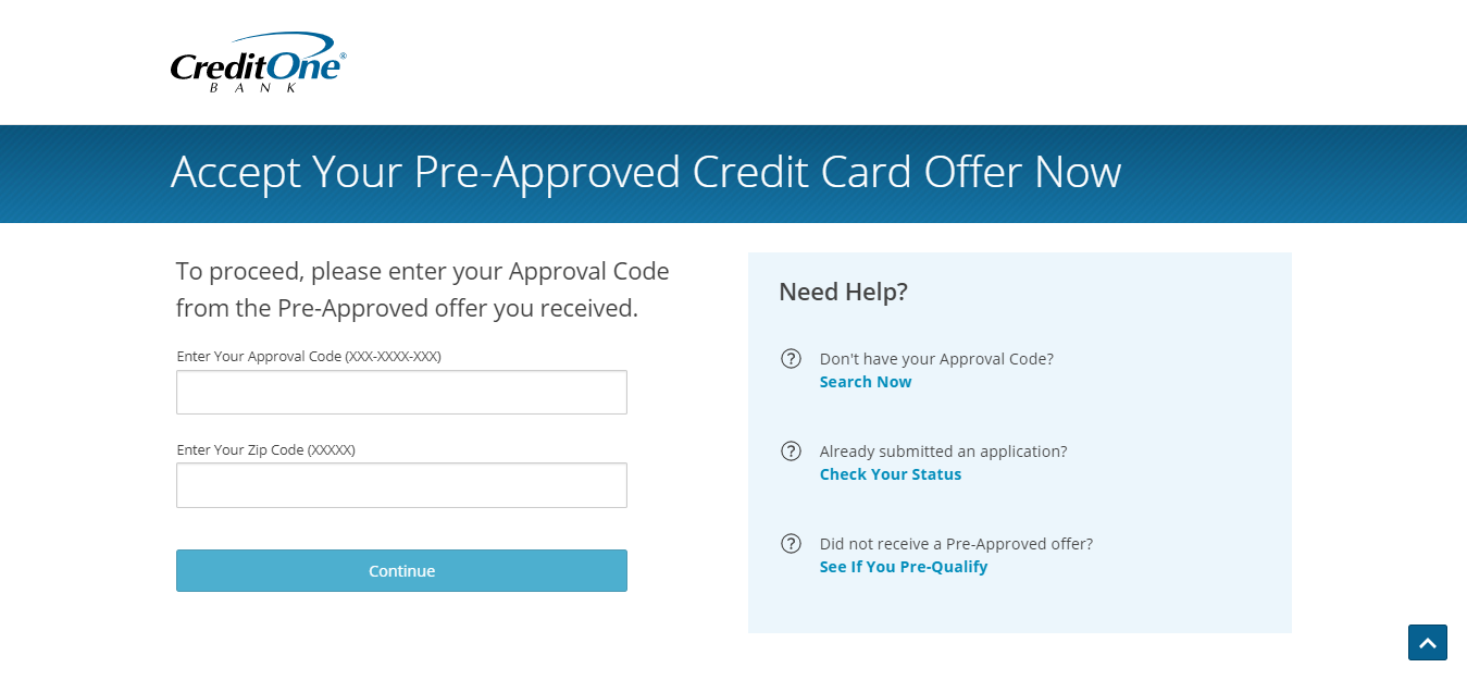 credit one pre approval