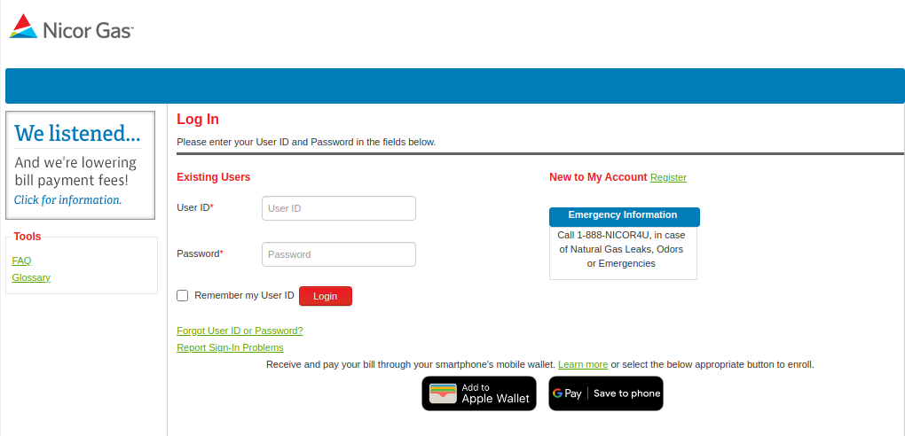 nicor gas login