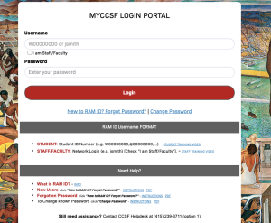 myCCSF Login Portal